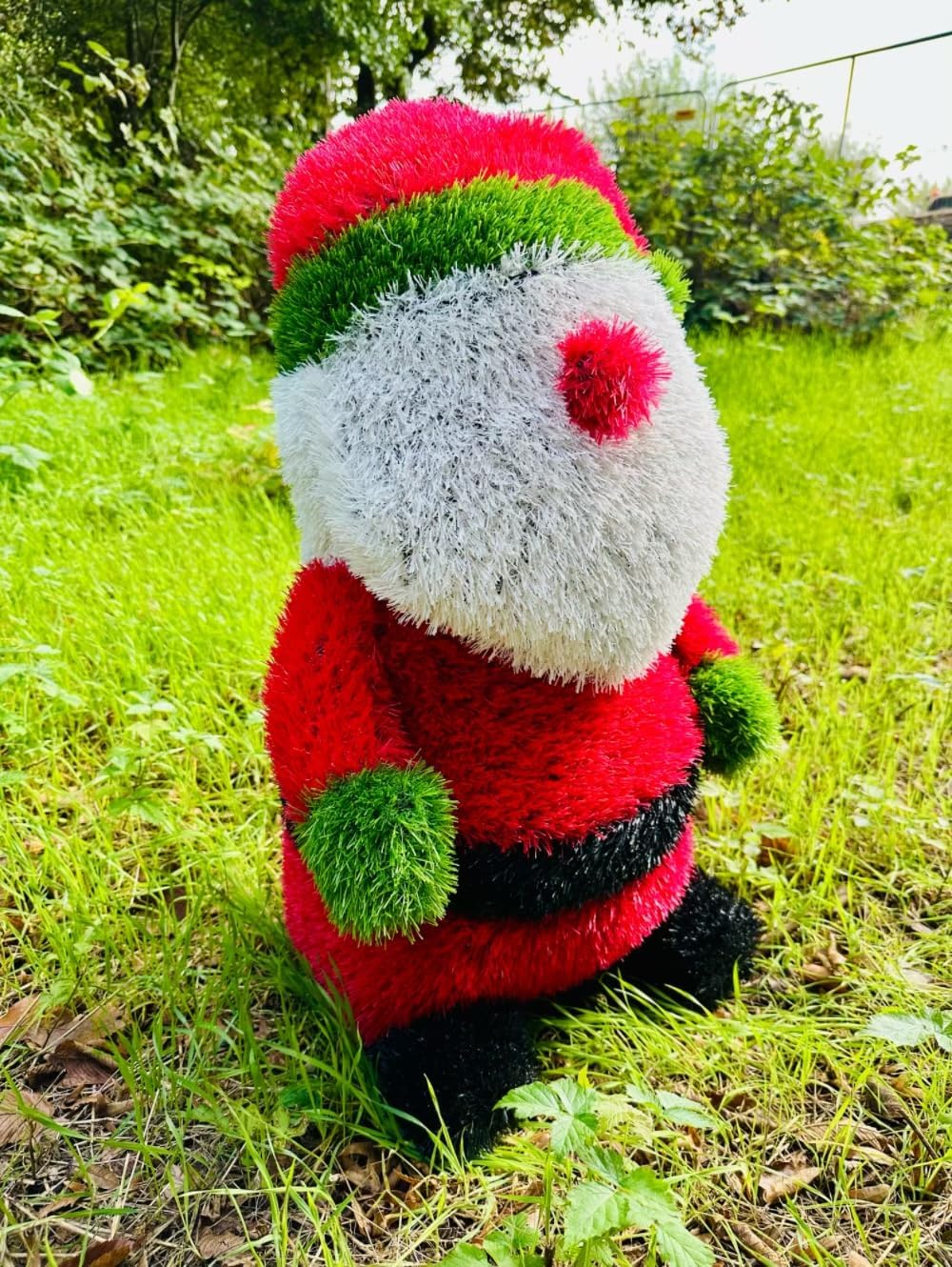 Innovative Kunstwerk Figuren aus Kunstrasen Hase Bär Hund Tier Garten Dekoration Gras Deko (Weihnach