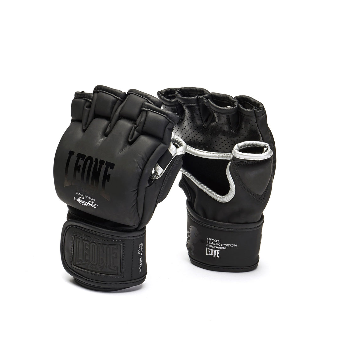 LEONE 1947, Black Edition MMA-Handschuhe, Unisex-Erwachsene, Schwarz, GP105 L Schwarz, L Schwarz