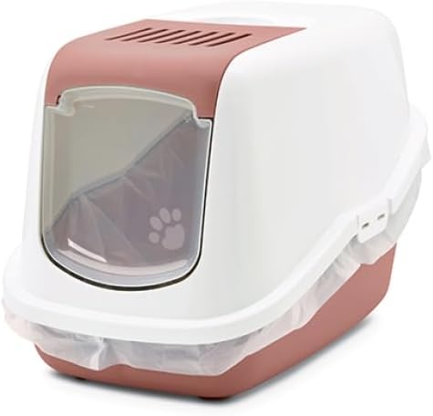 Serrano Katzenklo - Nestor Ash Rose - Katzentoilette mit klappbarer Front - Schwingtür - Aktivkohlef