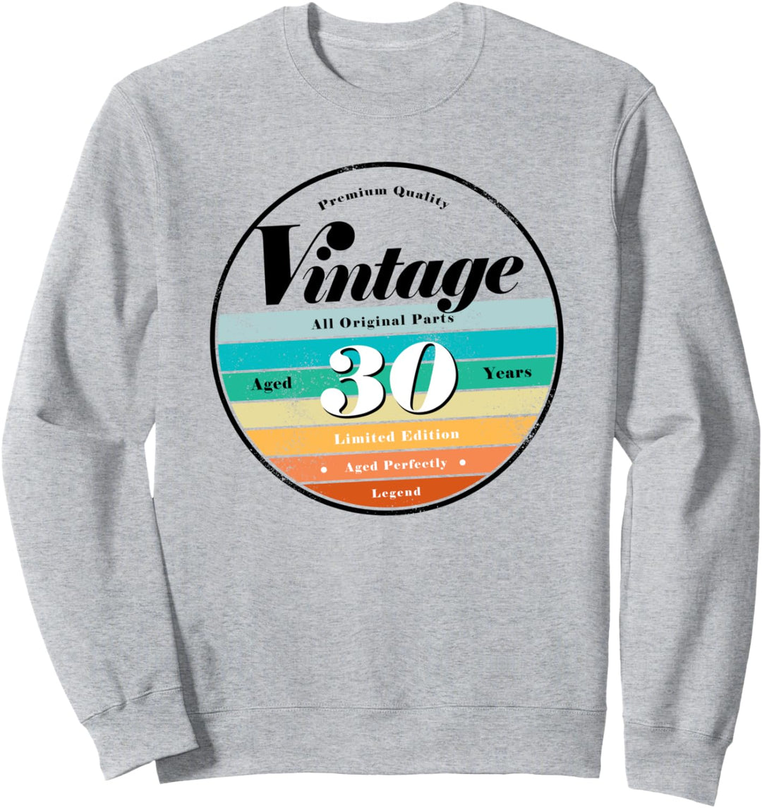 30th Birthday Gifts Classic Retro Vintage Aged 30 years old Sweatshirt