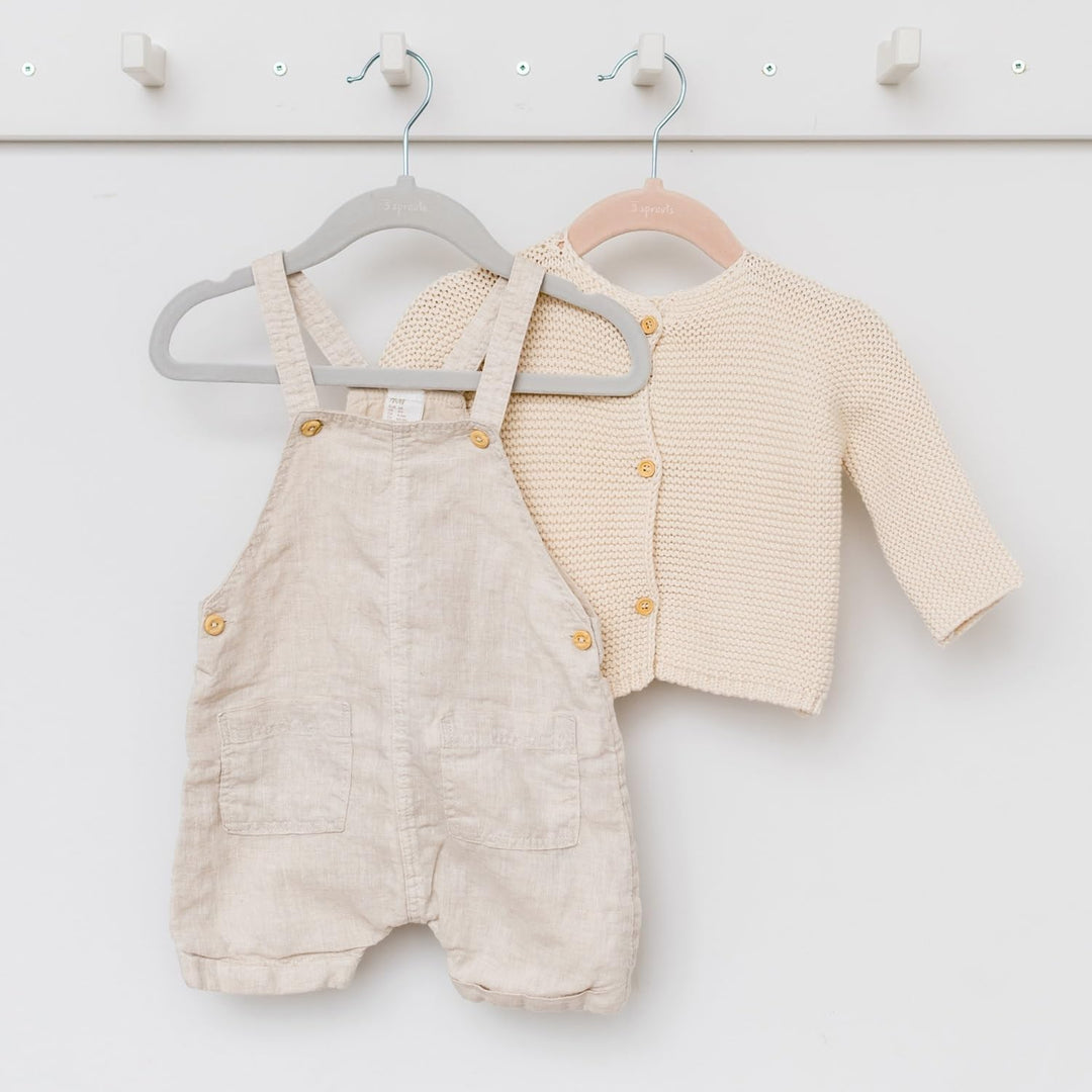 3 Sprouts Kinder Kleiderbügel aus Samt - rutschfest & Robust - Ideal für Baby- & Kleinkinderkleidung