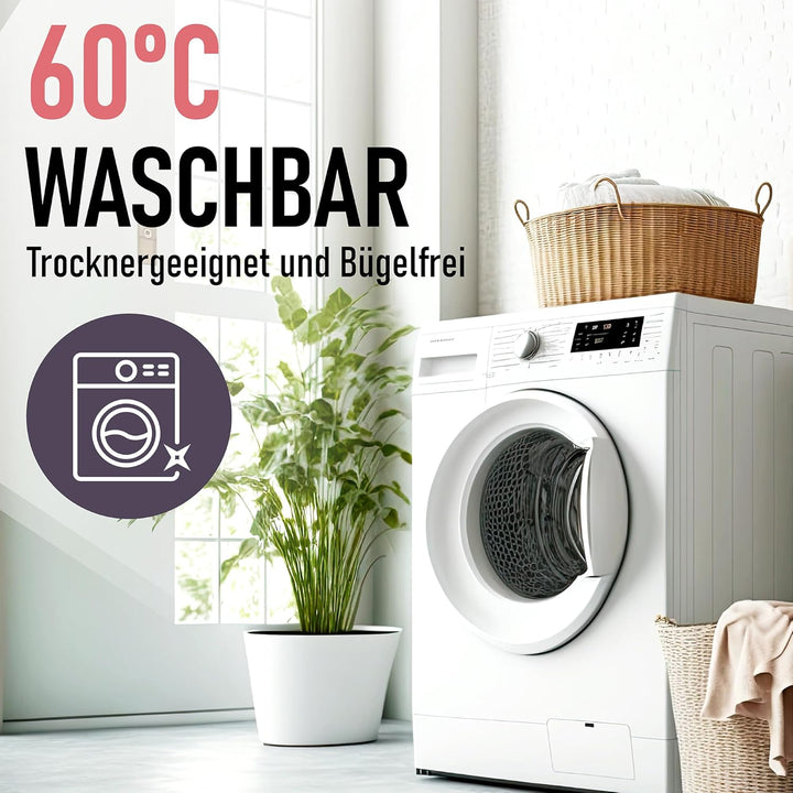 Kuscheli® 4-teilig Partner Bettwäsche 135x200 mit 80x80 Kissenbezug |Zertifiziert | seidig weich, Mi