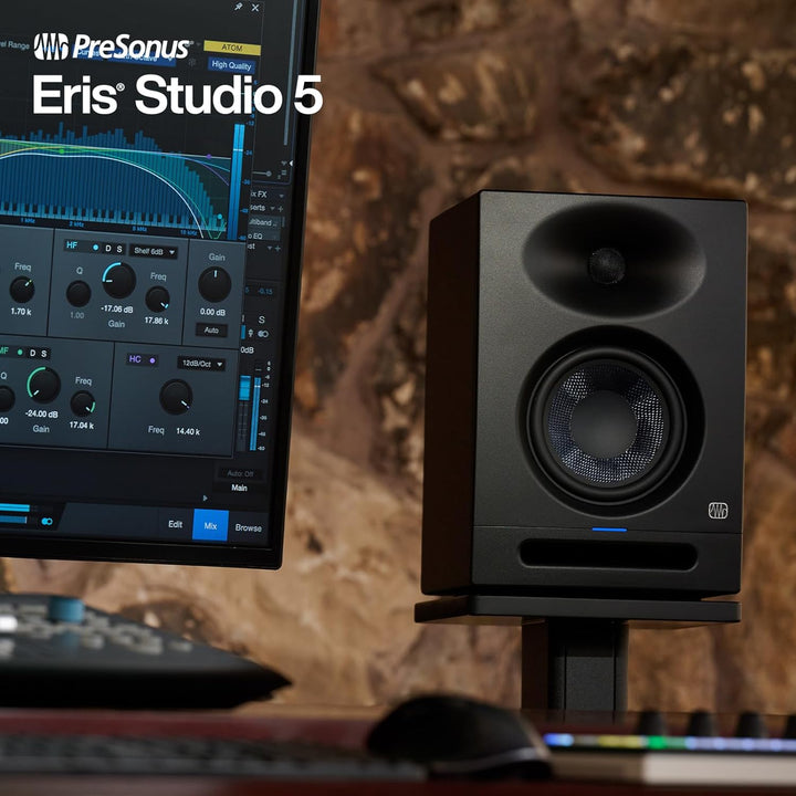 PreSonus Eris Studio 5 – 5,25" Aktive 2-Wege-Studiomonitore mit EBM Waveguide 5.25" treiber, 5.25" t