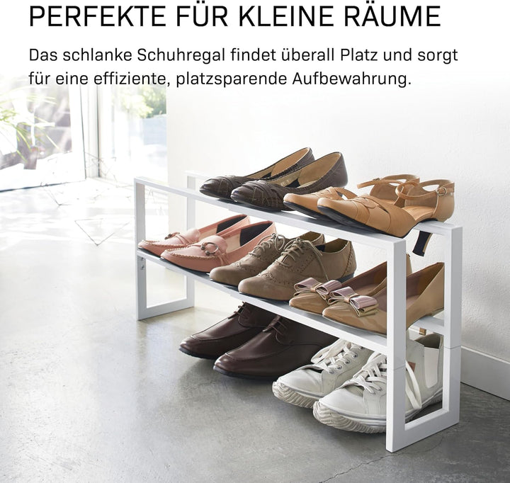 Extendable shoe rack 2 tier - Line - white Weiss Single, Weiss Single