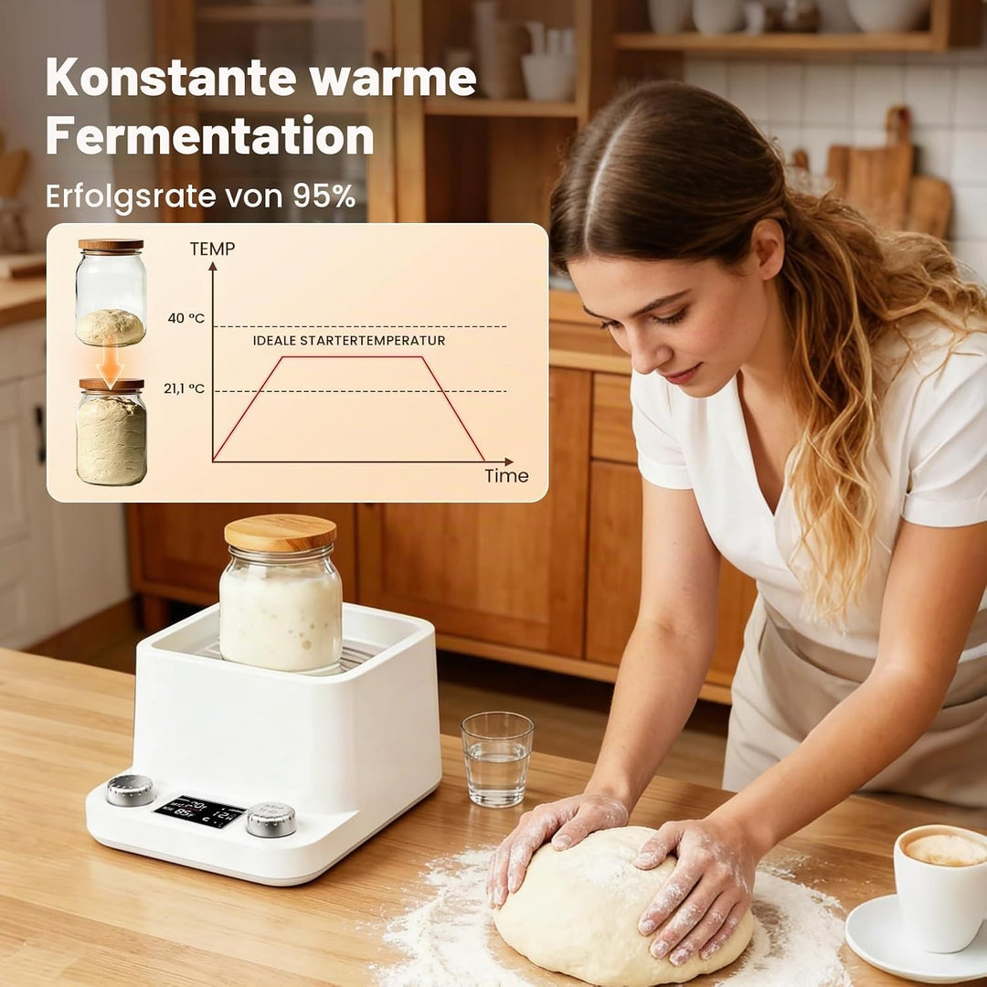 Sauerteig Starter Warmer,198 Stunden Timer,Gleichmässig Erhitzt，Einstellbare Temperatur 70-104°F,Sau