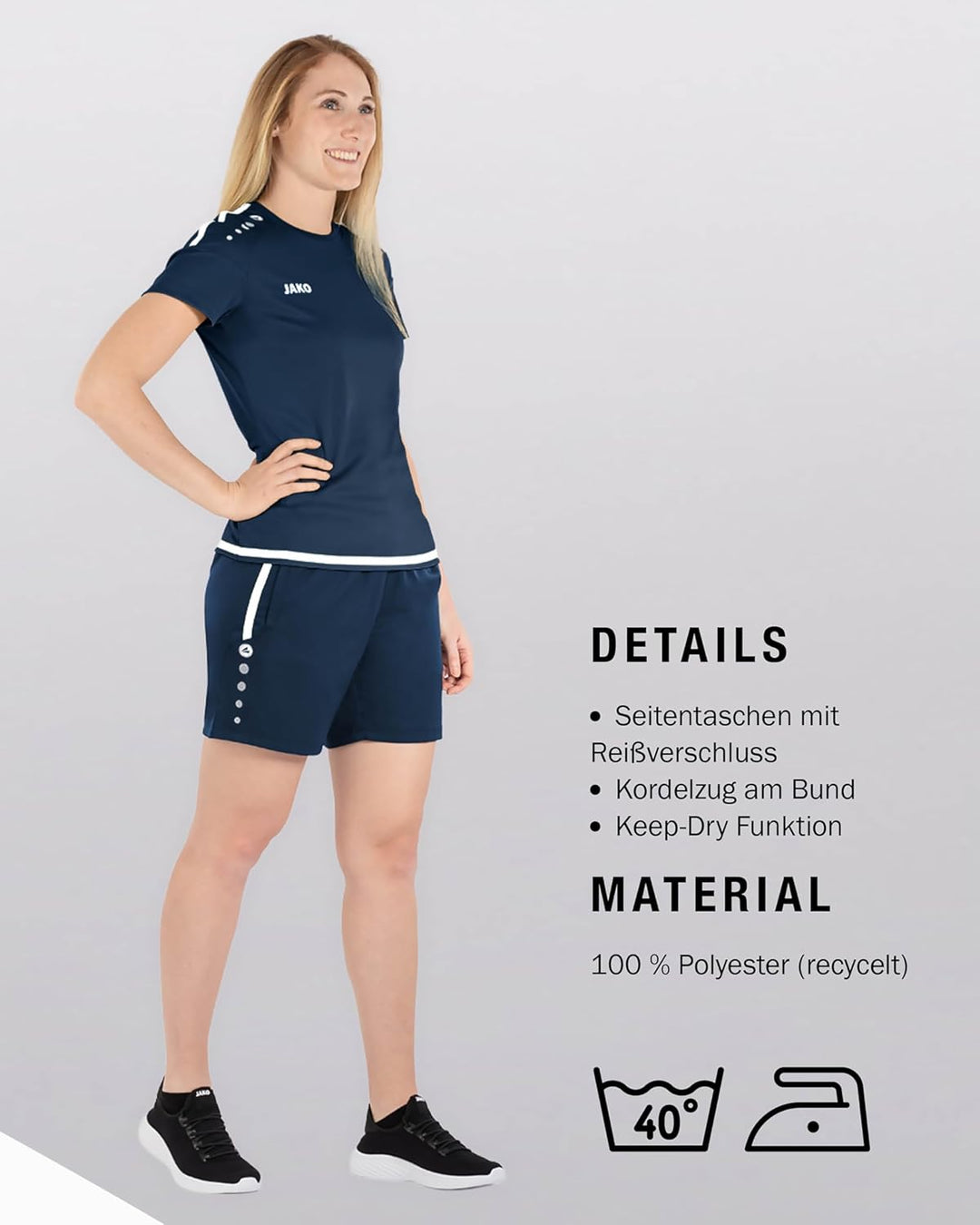JAKO Sport Shorts Herren Competition 2.0 I Praktische Sporthose Herren kurz mit Elastischem Bund I M