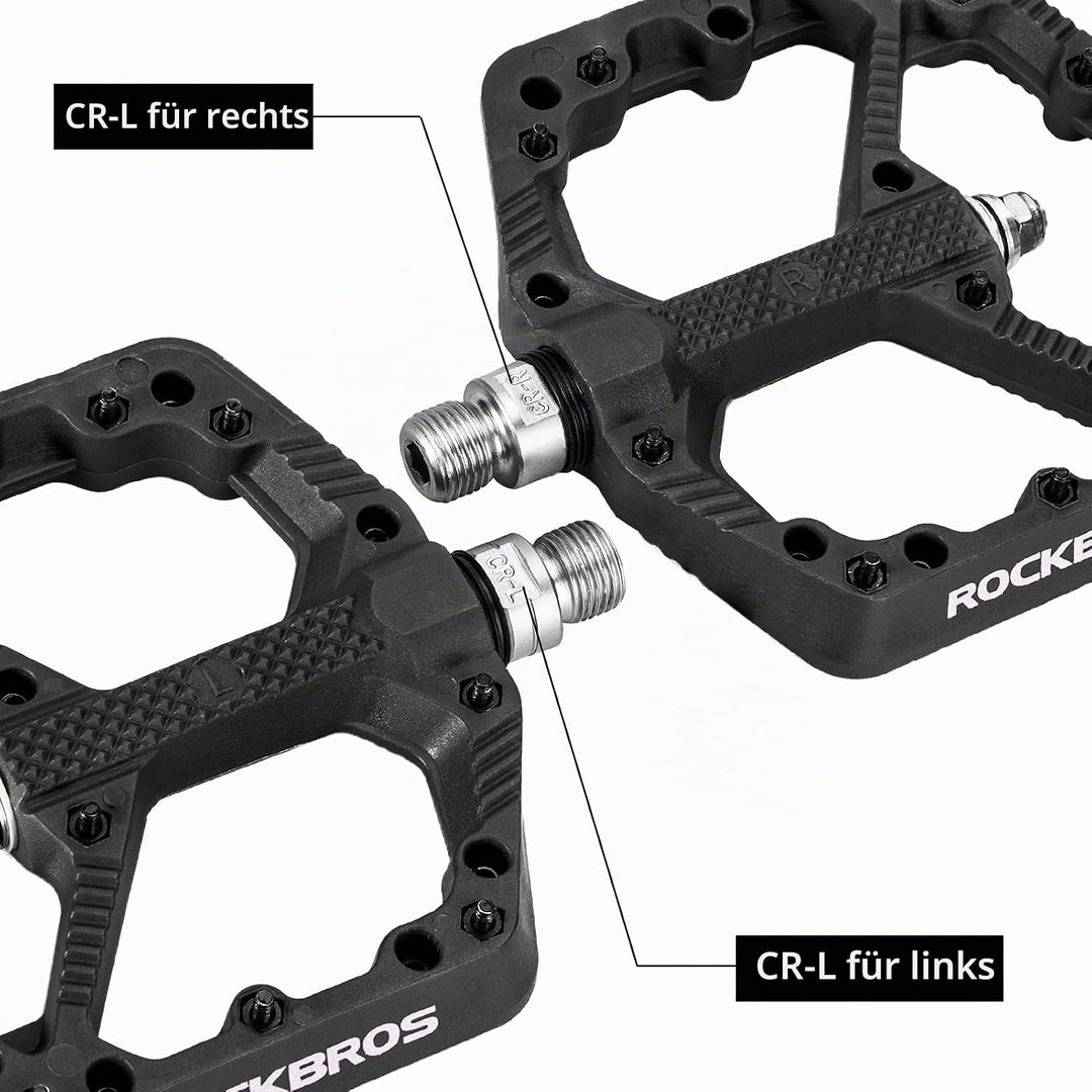 ROCKBROS Fahrradpedale Nylon MTB Pedale rutschfest Verschleissfest 9/16’’ Pedale für MTB, Rennrad, E