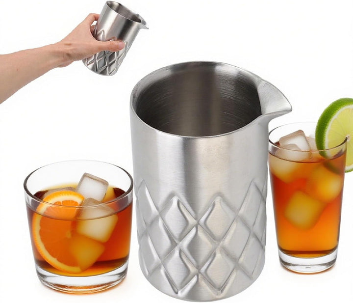 Rührglas Edelstahl-Rührglas doppelwandig unzerbrechlich Rostschutz Cocktail-Rührglas Cocktail-Trinkg