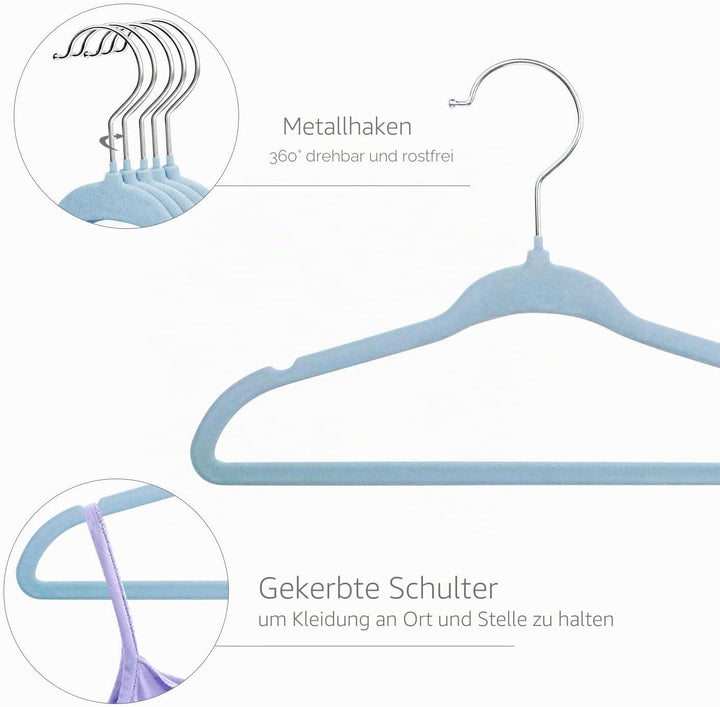 ManGotree Baby-Kleiderbügel aus Samt, Kleinkind-Kinderbügel mit Drehbarem Haken, Gekerbtes Schulter