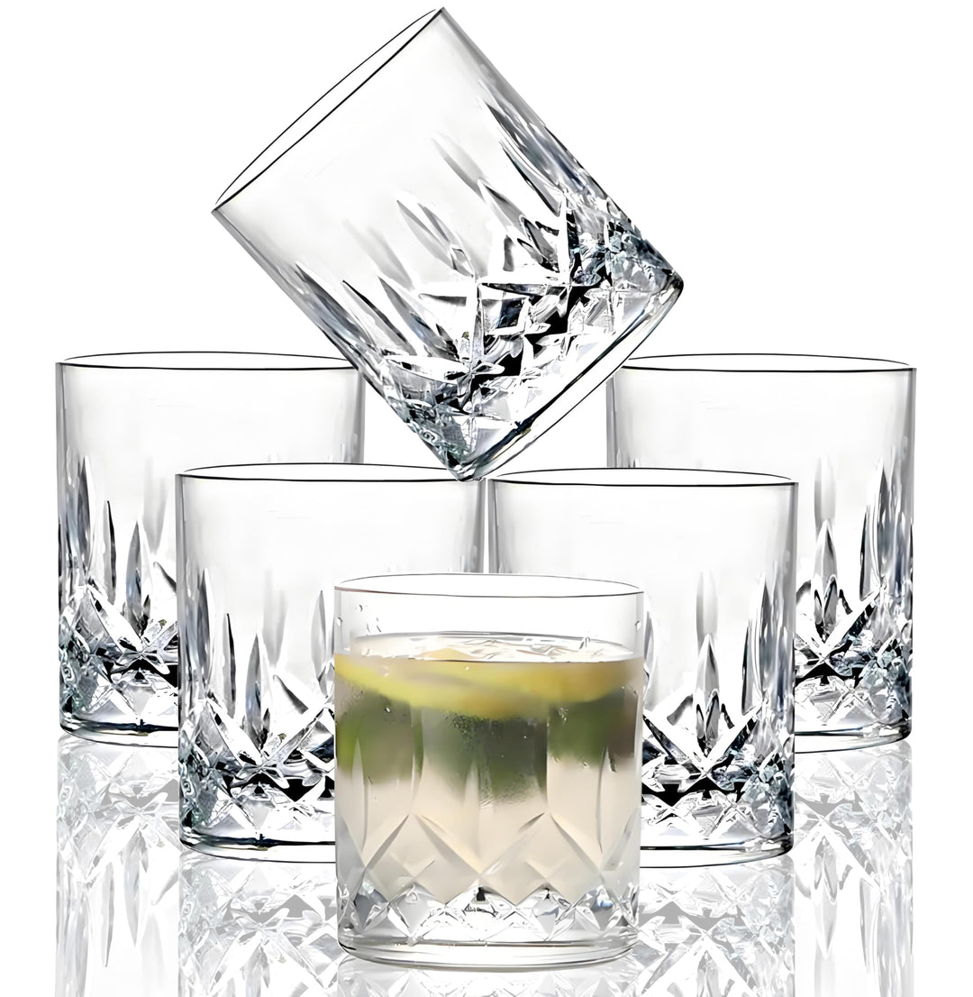 VEILEDGEM [Look like Glass 266 ml Set of 6 Tritan Plastic Drinking Glasses Dishwasher Safe BPA Free