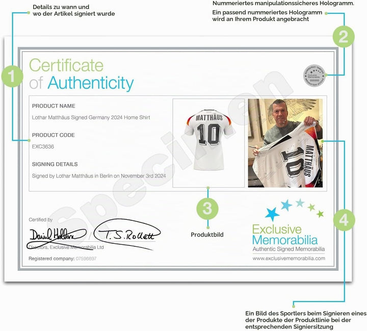 Exclusive Memorabilia Von Lothar Matthäus signiertes Deutschland-Trikot. Hochwertiger Rahmen