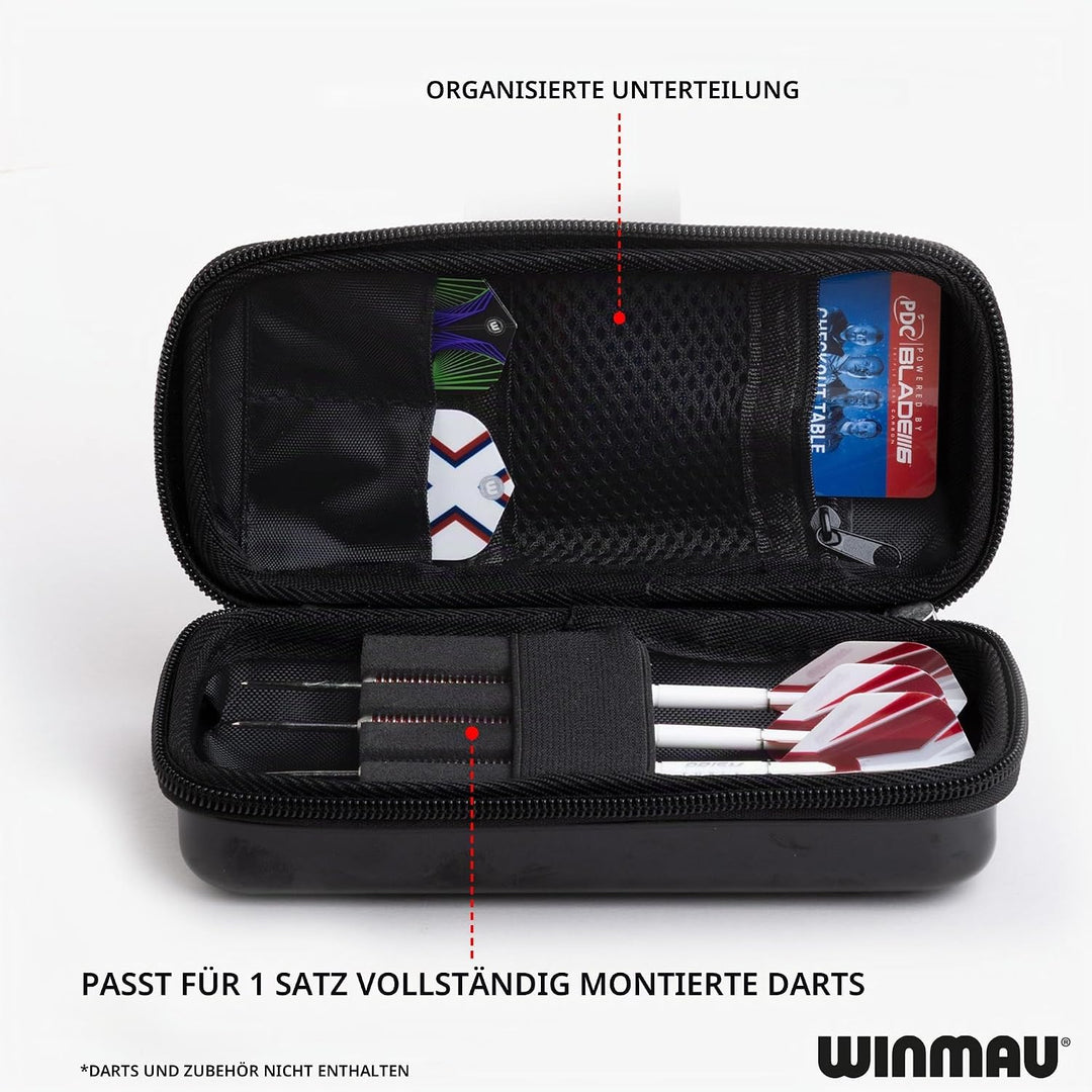 WINMAU Blade X Armor G1 Darts-Geldbörse - Schwarz Das Dartcase bietet Platz für vollständig montiert