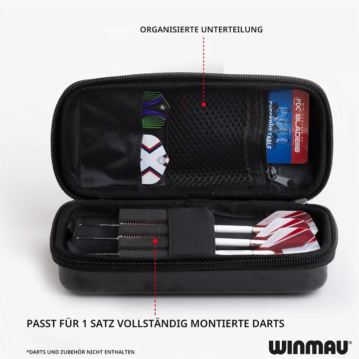 WINMAU Armor G1 Darts-Geldbörse - Schwarz Das Dartcase bietet Platz für vollständig montierte Darts