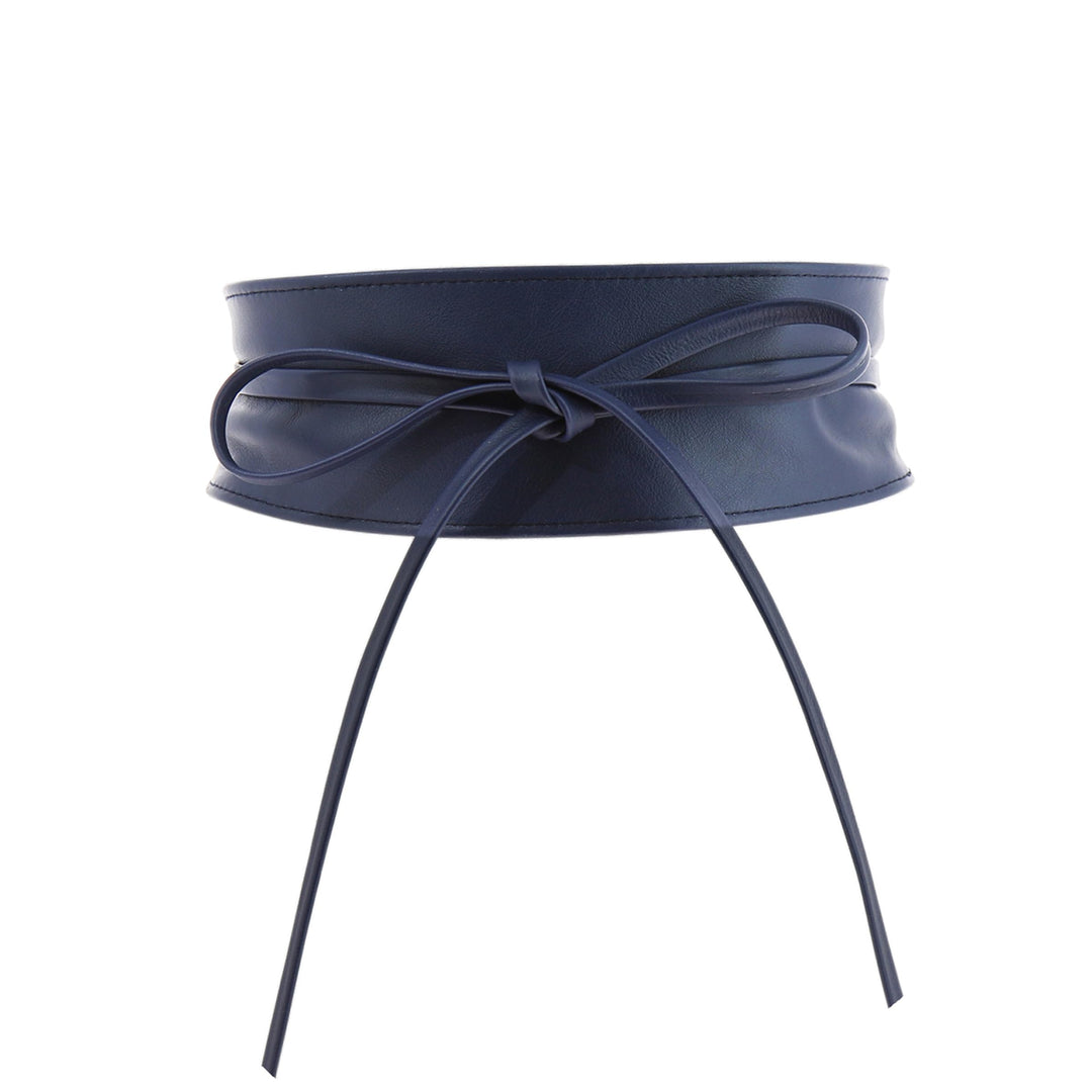 FASHIONGEN - Echtem Rindsleder Vollnarbenleder Obi Gürtel für Damen, Bindgürtel, CASSIANE S-M Blau M