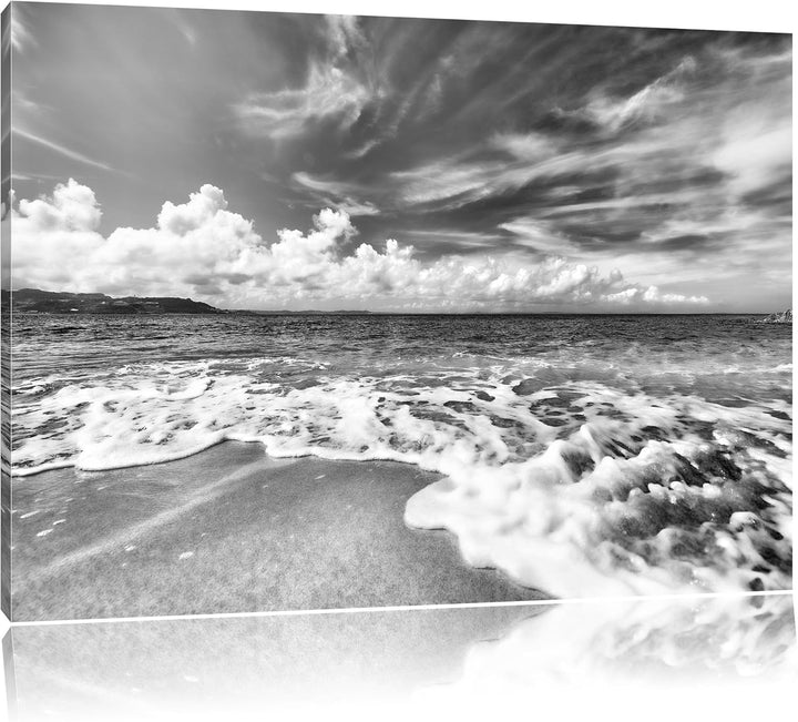 Pixxprint Sand Strand / 100x70cm Leinwandbild bespannt auf Holzrahmen/Wandbild Kunstdruck Dekoration