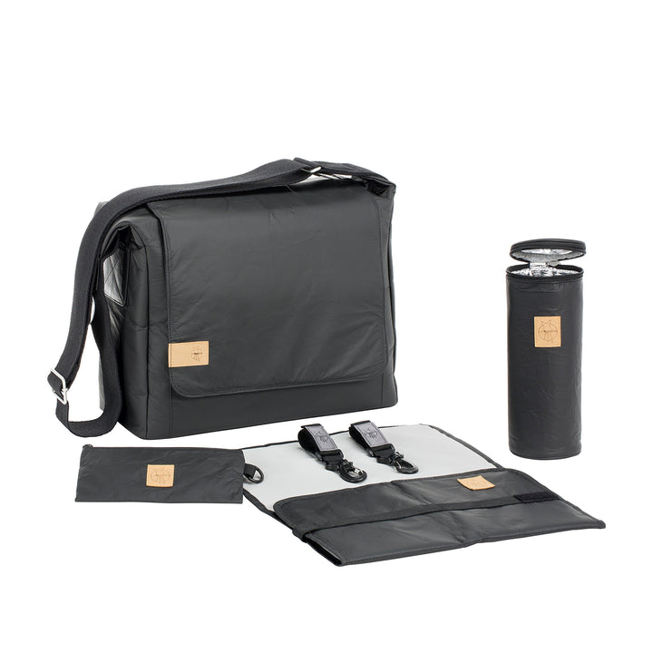 LÄSSIG Baby Wickeltasche Stylische nachhaltig Umhängetasche inkl. Zubehör / Messenger Bag Tyvek, sch