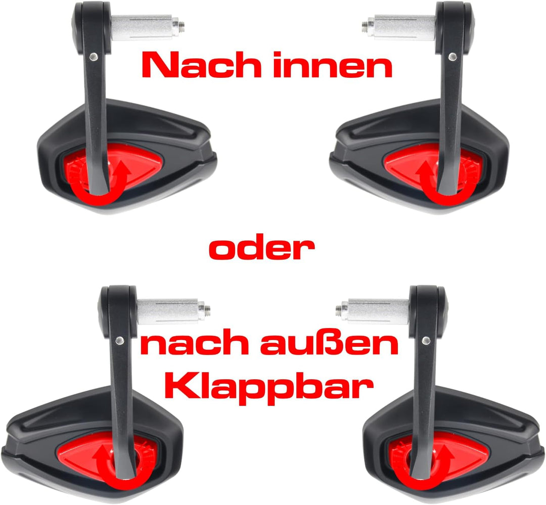 Area1 universal Motorrad Lenkerendenspiegel Rückspiegel Paar e-geprüft kompatibel mit Duke SMC/R MT0