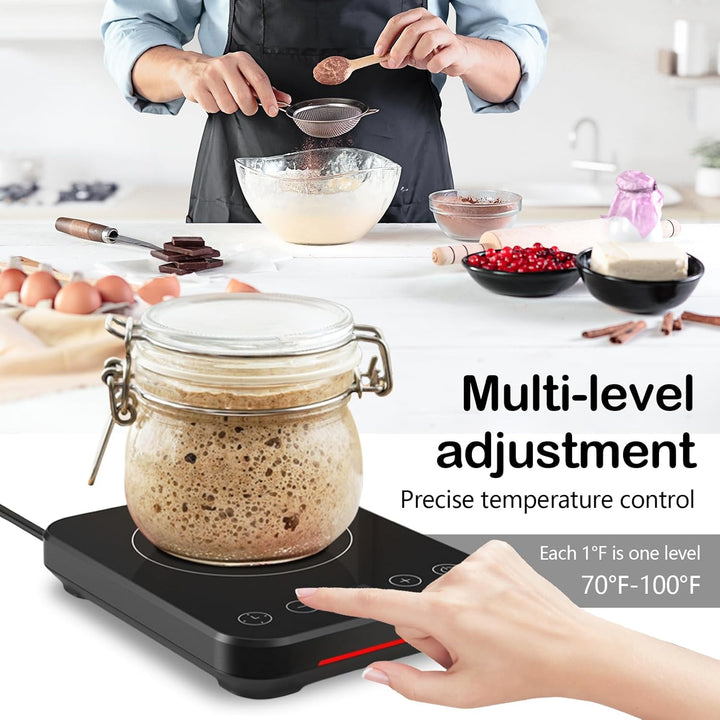 Sauerteig Glas Starter Set, Sauerteigstarterwärmer Thermostatwärmer Automatisches EIN- und Ausschalt