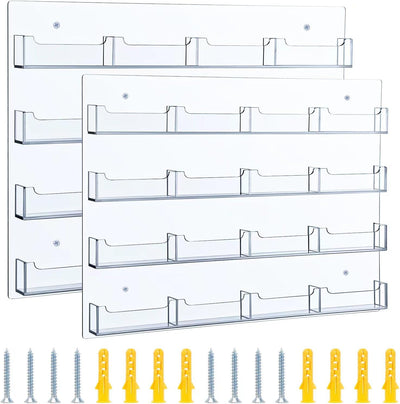 Keweni Acryl Visitenkartenhalter Wandhalterung,Klare Aufkleber Display Rack Mehrere klare Acryl-Kart