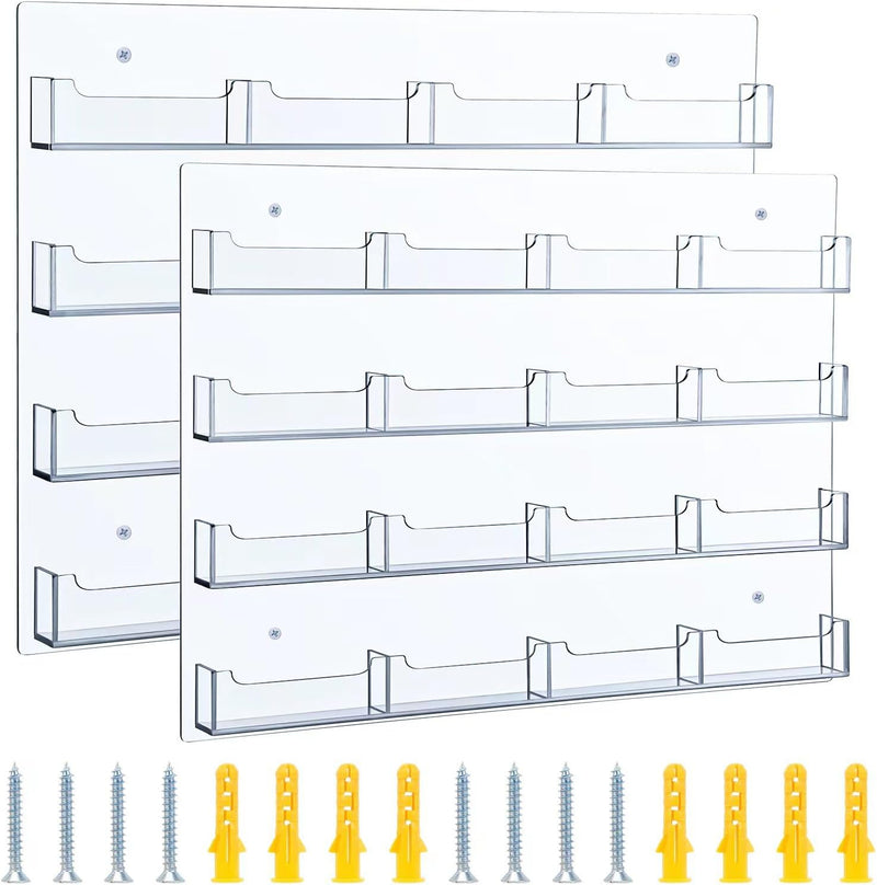 Keweni Acryl Visitenkartenhalter Wandhalterung,Klare Aufkleber Display Rack Mehrere klare Acryl-Kart