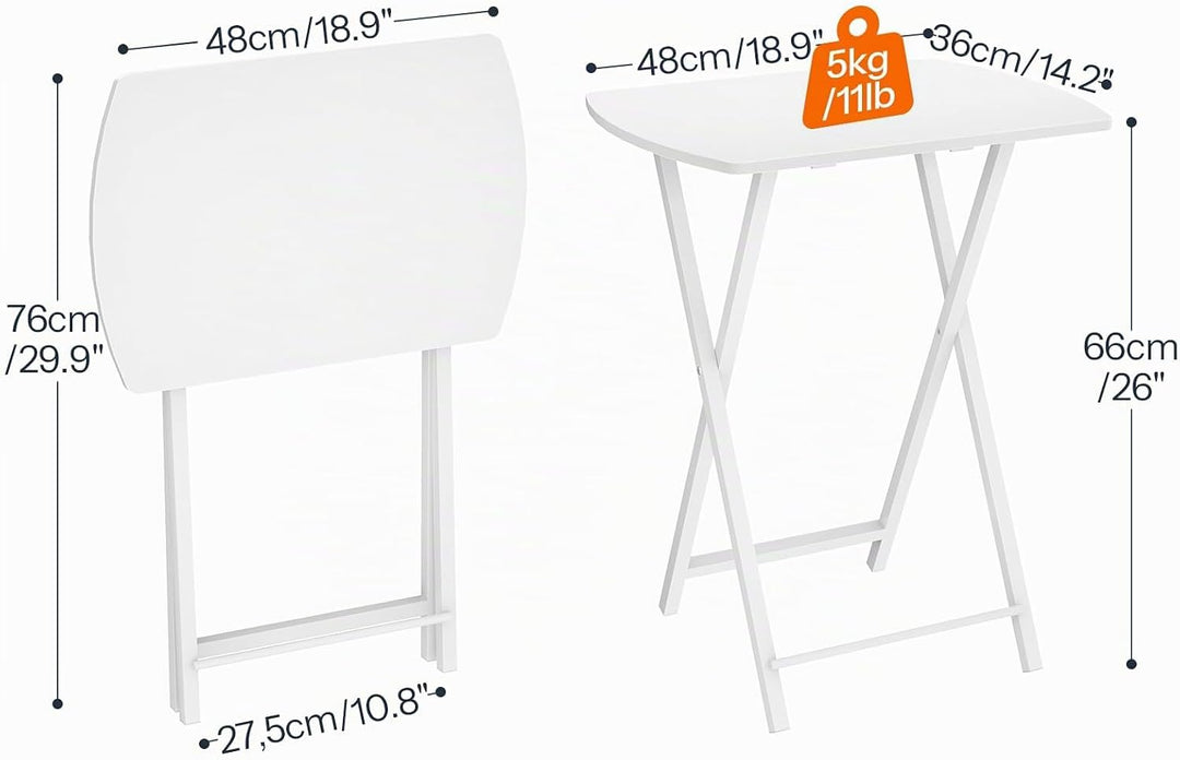 HOOBRO Beistelltisch Klappbar, Kleiner Sofatisch, Tablett Tisch, Kaffeetisch TV Tray im Industriesti