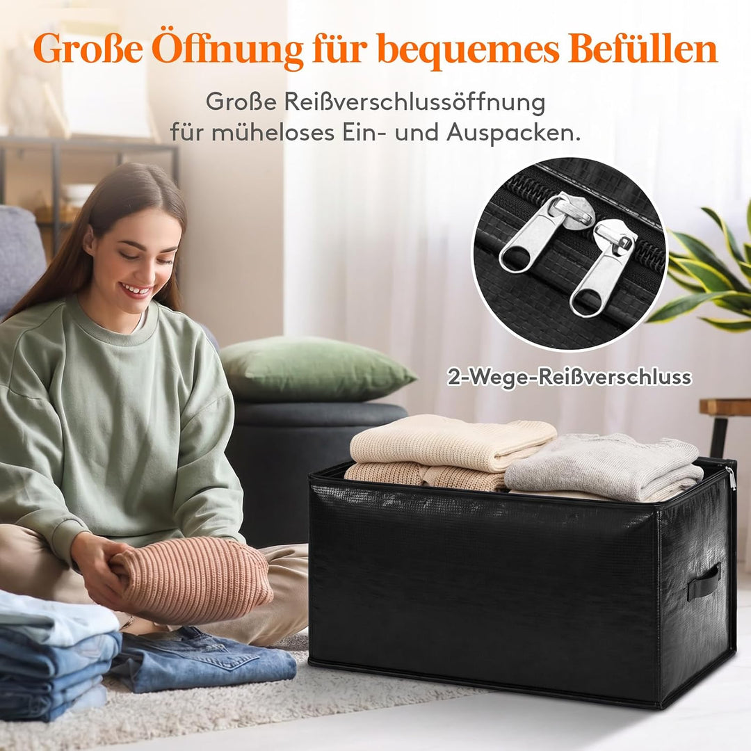 Lifewit 4 Stück 90L Umzugstaschen mit Griff, Aufbewahrungstasche für Bettdecken, Grosse Tasche mit R