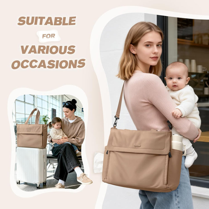 22L Puffer Wickeltasche Damen, Lässige Umhängetasche für Mütter, Geräumige Wickeltasche für Unterweg