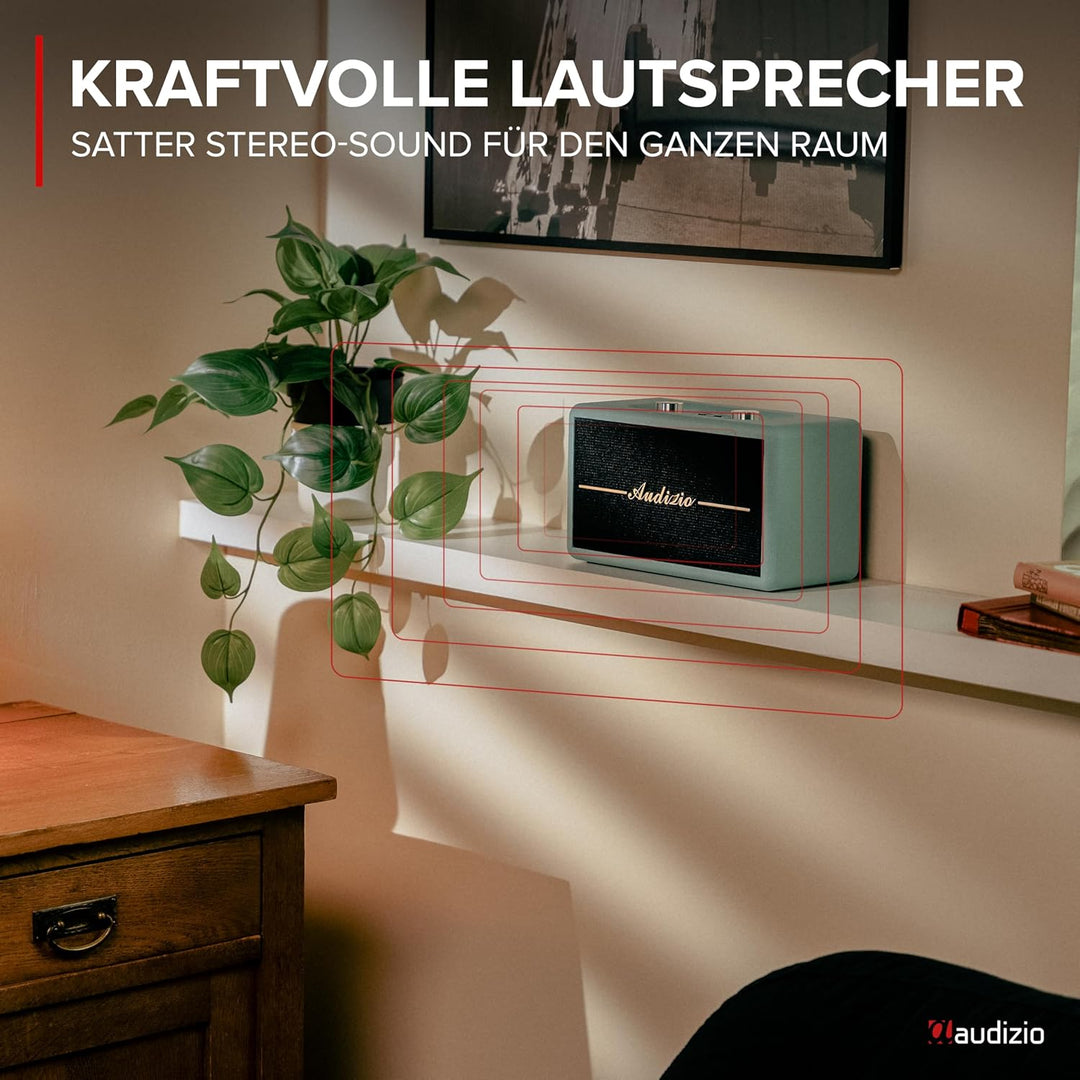 Audizio Tune60, DAB Radio mit Bluetooth Lautsprecher, Fernbedienung, FM, 40 Watt, Batterie- Netzbetr