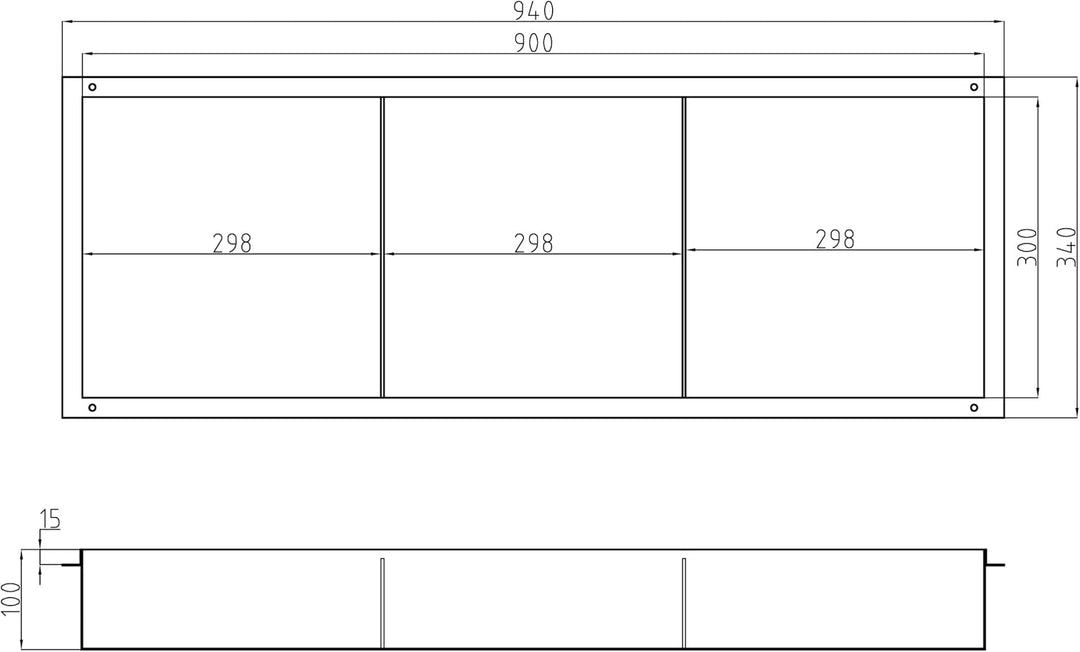 BERNSTEIN® Wandnische aus Edelstahl NT309010X 30 x 90 x 10 cm randlos mit Ablagefach Duschablage für