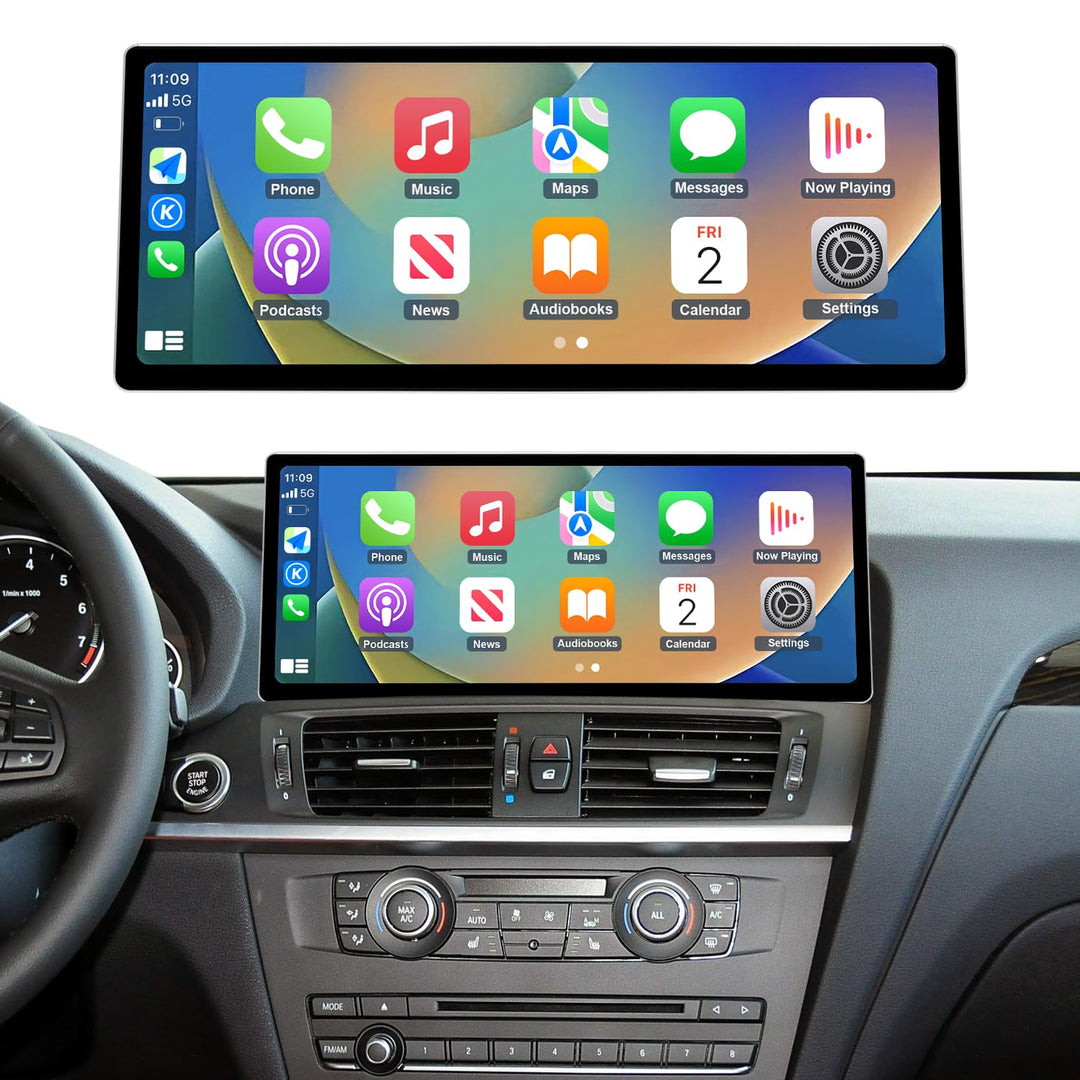 Road Top CarPlay Bildschirm, 12,3 Zoll Ultra-schmal Autoradio Stereo Touchscreen für BMW X3 X4 Serie