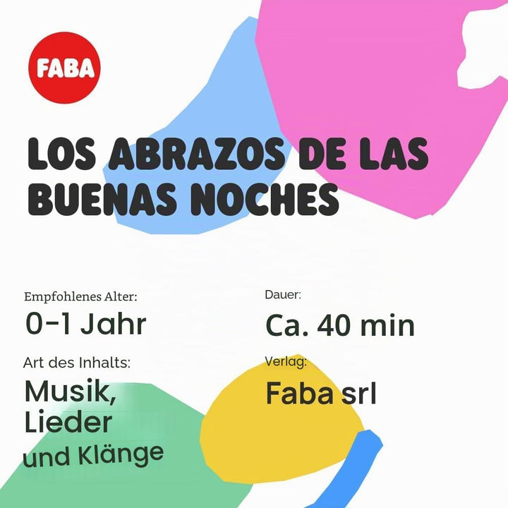 FABA FFL30002 - Die Umarmungen der Guten Nacht - Lieder - Spielzeug, Lerninhalte auf Spanisch, für M