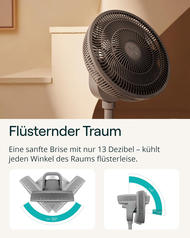 Duux Whisper 3 Standventilator – Energiesparender Ventilator mit 26 Geschwindigkeiten, Timer & Nacht