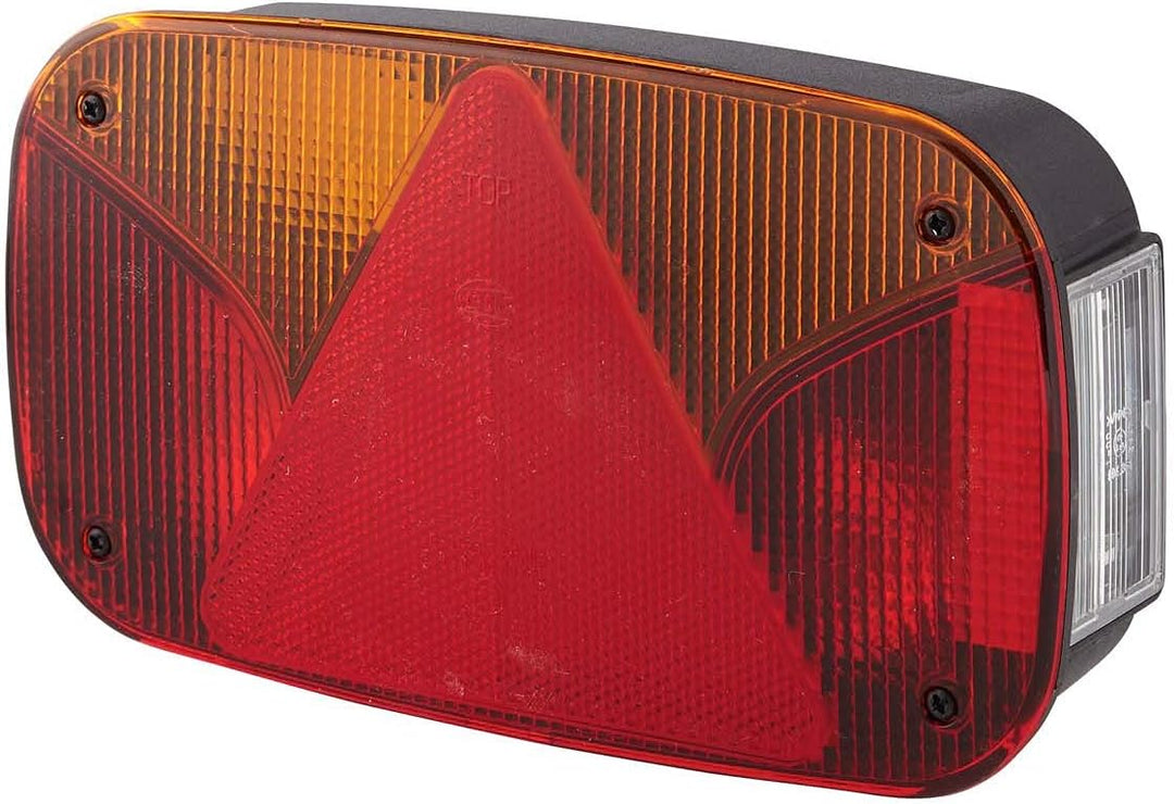 HELLA - Heckleuchte - Glühlampe - 12V - Anbau/geschraubt - Lichtscheibenfarbe: rot/gelb - Stecker: R