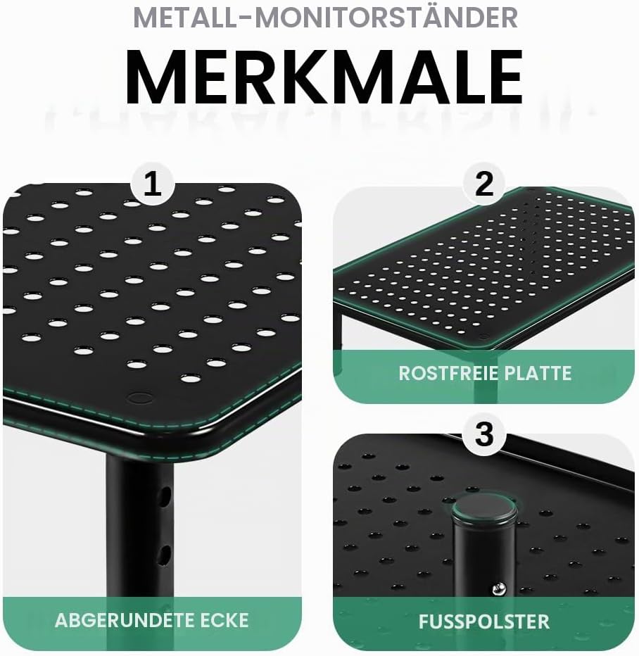 FURWOO 2er-Pack Laptop-Ständer Schreibtisch-Monitorständer für Computer Drucker Notebook 3-fach höhe