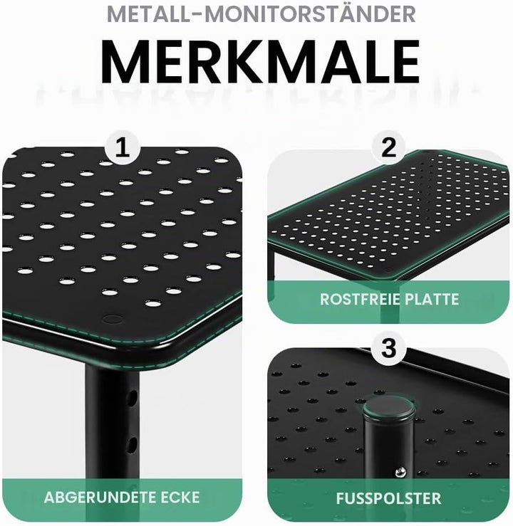 FURWOO 2er-Pack Laptop-Ständer Schreibtisch-Monitorständer für Computer Drucker Notebook 3-fach höhe