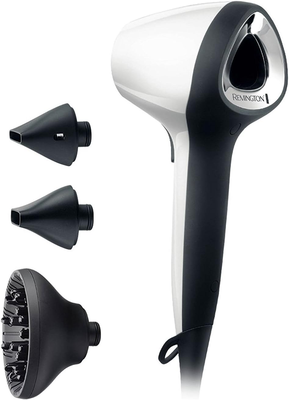 Remington Haartrockner Ionen Air3D weiss inkl. Koffer [leicht & ausbalanciert] einzigartiger + innov