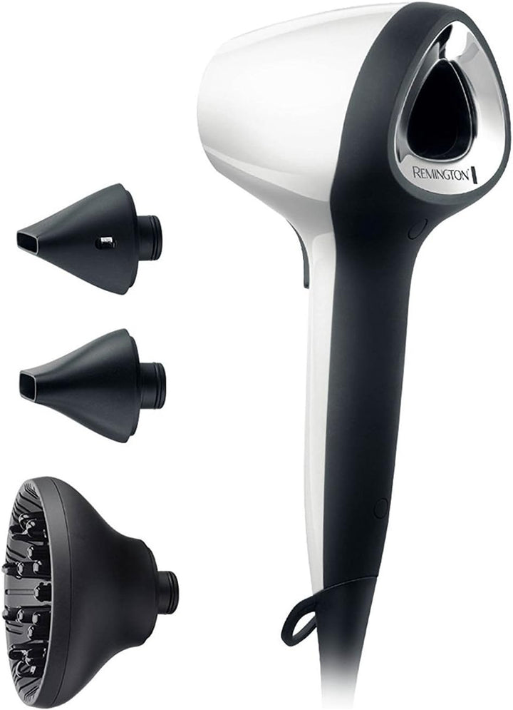 Remington Haartrockner Ionen Air3D weiss inkl. Koffer [leicht & ausbalanciert] einzigartiger + innov