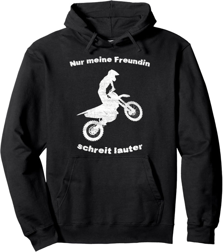 Nur meine Freundin schreit lauter - Witziges Motorrad Pullover Hoodie