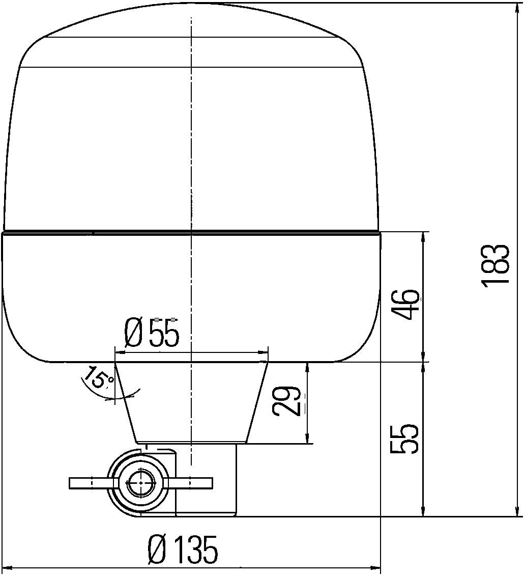 HELLA - LED-Rundumkennleuchte - RotaLED - 12/24V - blau - Rohrstutzen, flexibel - Menge: 1 - 2RL 010