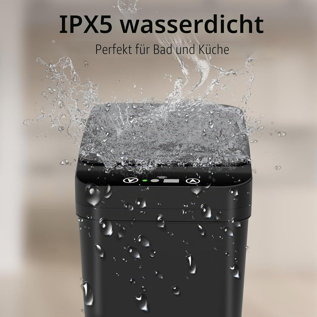 3er Set Mülleimer Bad mit Sensor, 10L Elektrischer Mülleimer mit Deckel, Automatischer Mülleimer für
