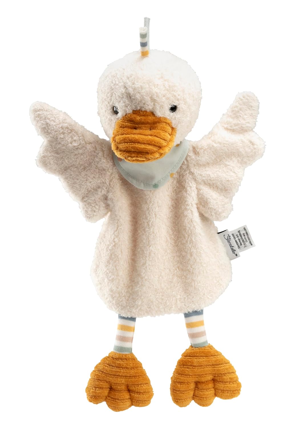 Kinder Handpuppe Ente Edda Lou, weiches Spielzeug für Kasperle Theater, erstes Rollenspiel und zum G