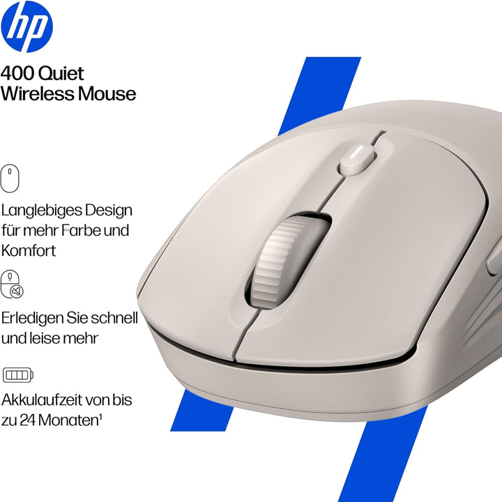 HP 400 Duale kabellose Maus, Bluetooth und USB, 2,4 GHz, 24 Monate Akku, leise Klicks, weiche Haptik