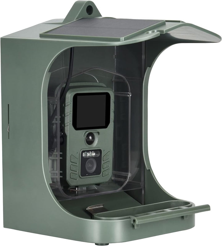 VisorTech Vogelkamera: Solar-Vogelhaus & Futterstelle mit WLAN-Full-HD-Kamera, Akku, PIR, App (Vogel