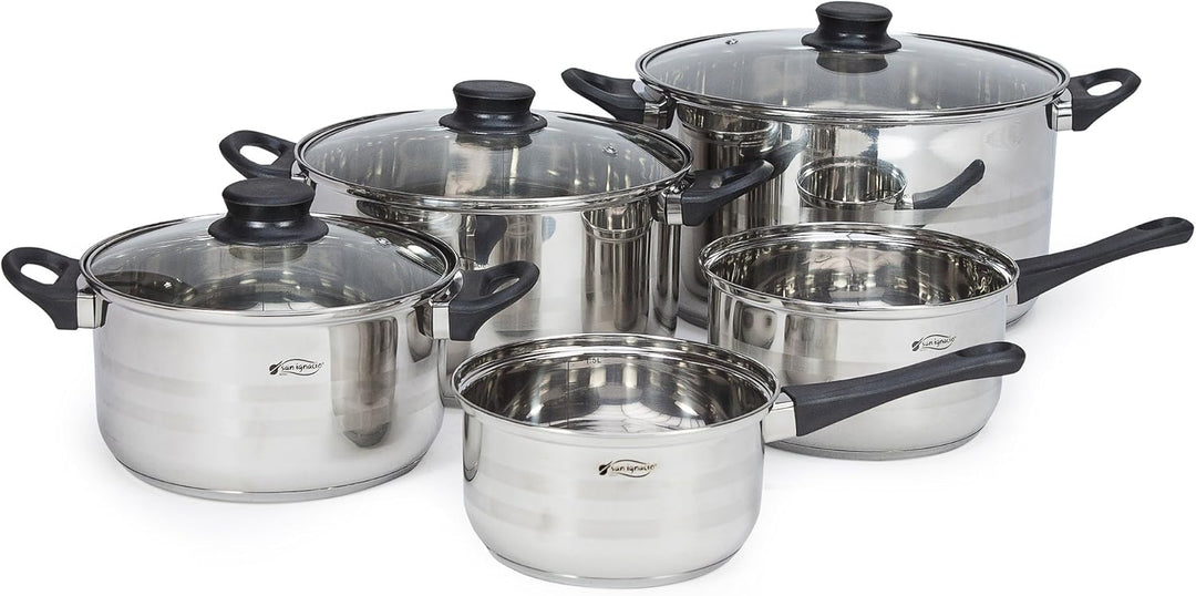 San Ignacio Q1876 – Kochtopf-Set, Edelstahl, Ø16x9 Ø18x10 Ø20x11,5 y Ø24x13,5, SG-8051, Ø16x9; Ø18x1