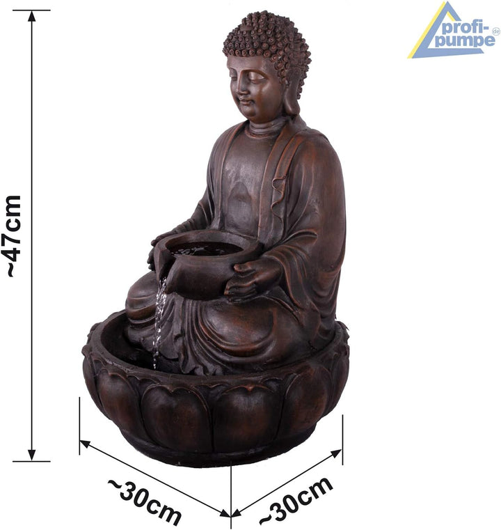 Gartenbrunnen Zen Brunnen Zierbrunnen Zimmerbrunnen Springbrunnen Brunnen ZHEN KRAFT-QUELLE mit LED-