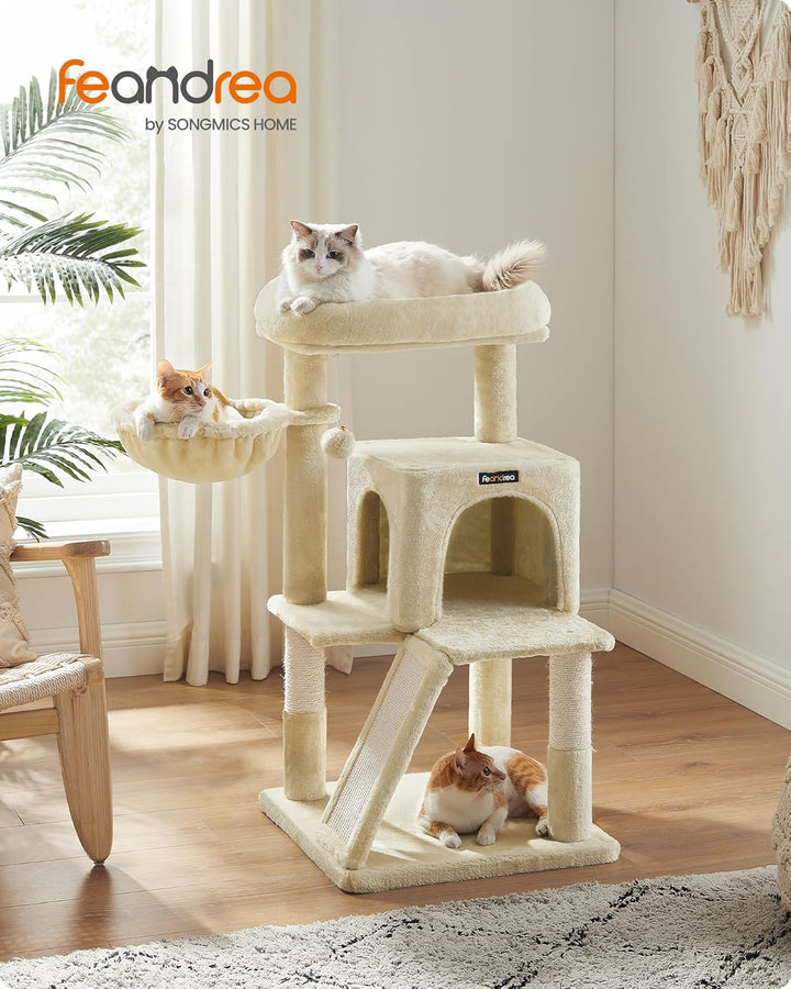 Feandrea Kratzbaum, Katzenbaum mit grosser Plattform, beige PCT51M, beige