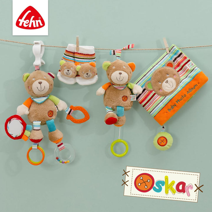 Fehn 091410 Fotobuch Teddy – Weiches Soft-Bilderbuch für 6 Fotos á 10x15 cm – Spielerisch Gesichter