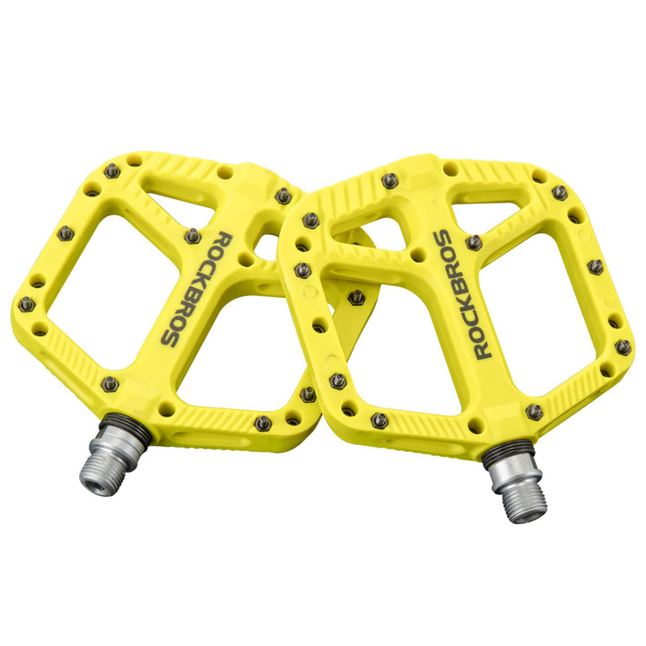 ROCKBROS Fahrradpedale Nylon Composite Flatpedale 9/16 MTB Pedale 3 Bearing rutschfest Wasserdicht A