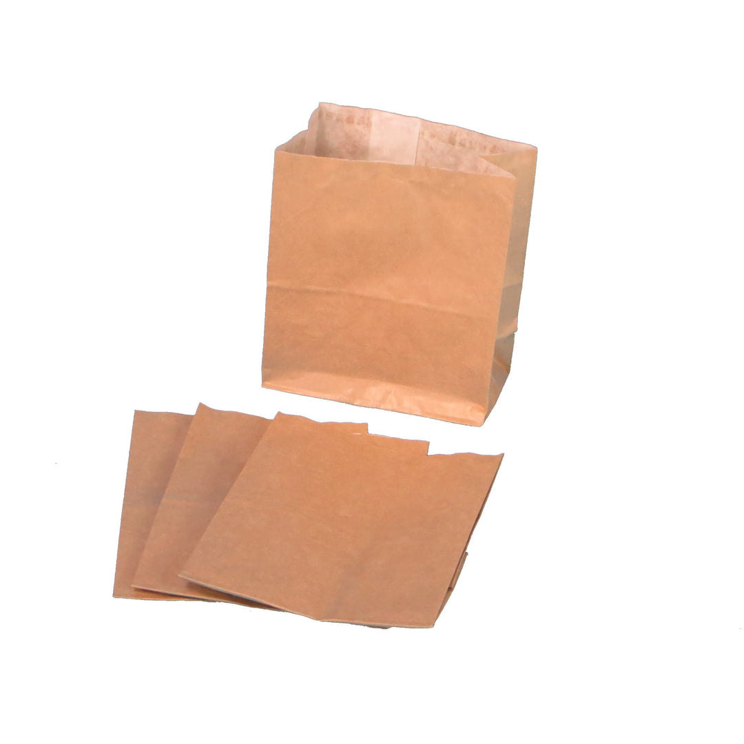 500 Mini Blockbodenbeutel Snacktüten braun 95+55x120mm 2lg fettdicht z.B. für Pommes Frühlingsrollen