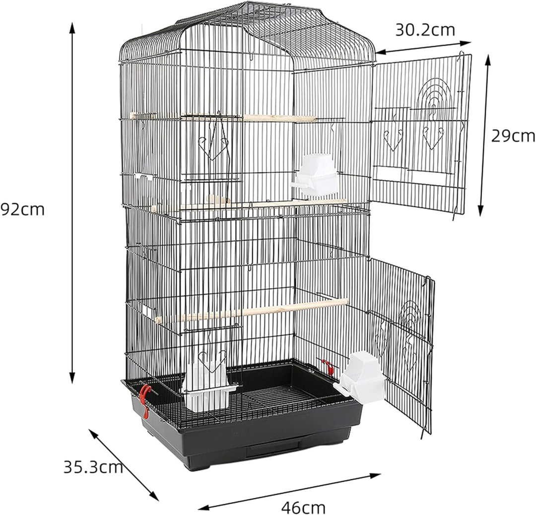 MINGYI Vogelkäfig innen und aussen, Vogelkäfig mit Griff, Voliere Vögel für Papageien/Wellensittiche
